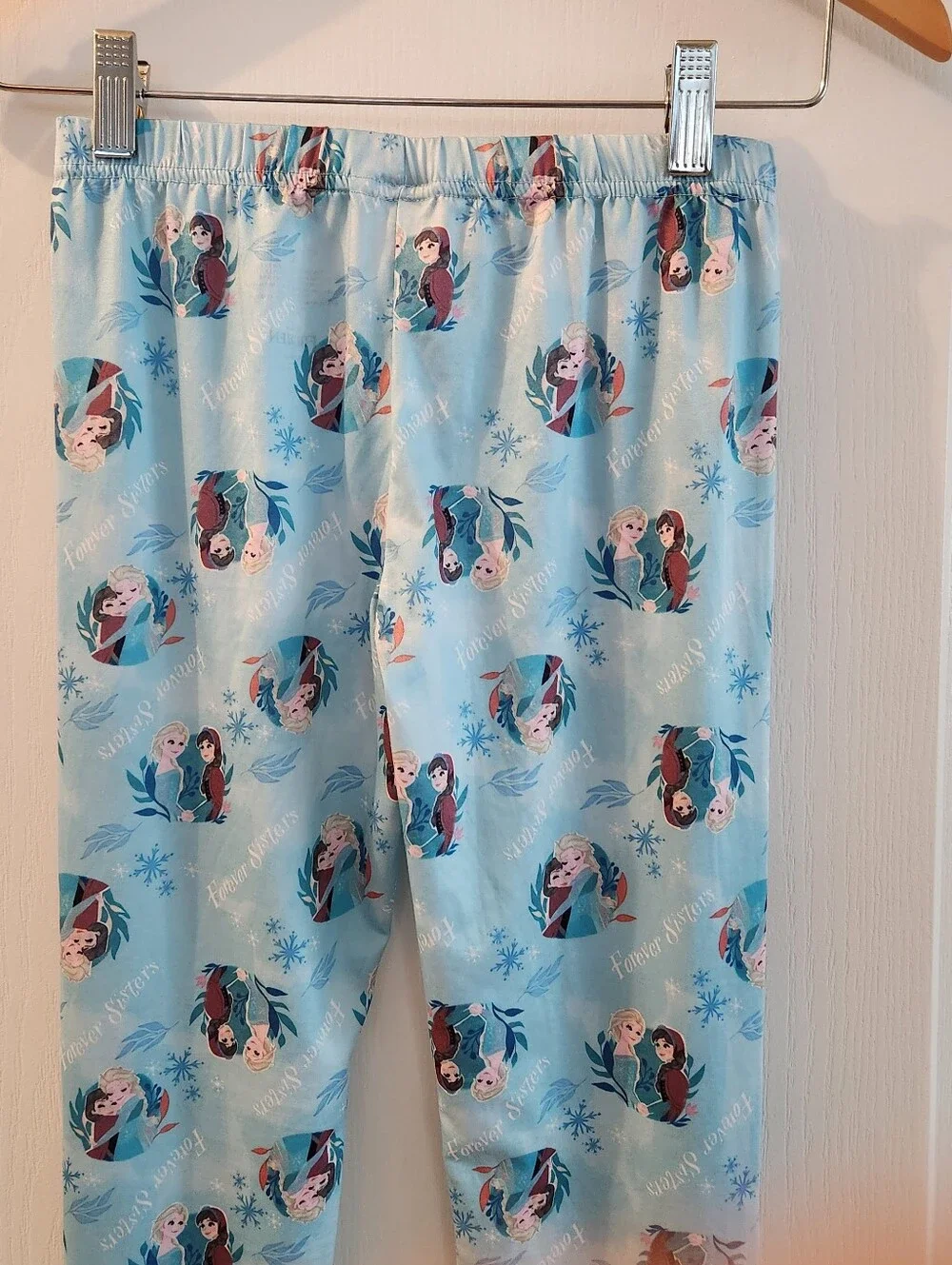 Disney Frozen By Cuddl Duds Girls Large Blue Pull On Pajama Pants